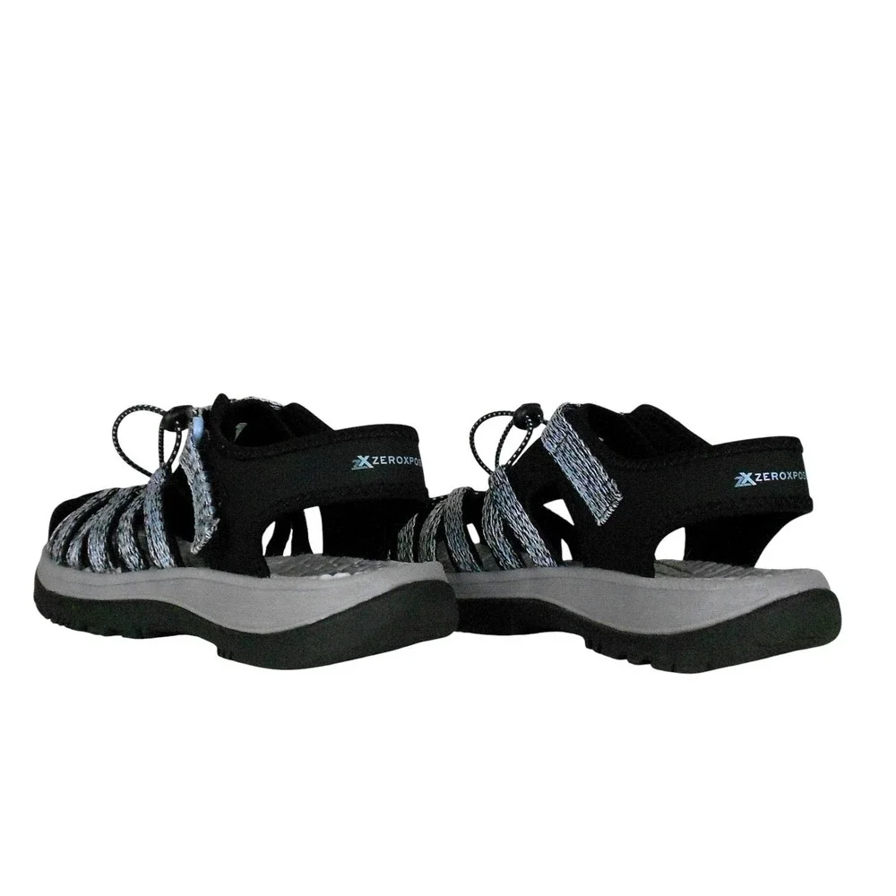 ZeroXposur Water Sandals Womens 7 Black Gray Toe Protection Lace Up River Hiking